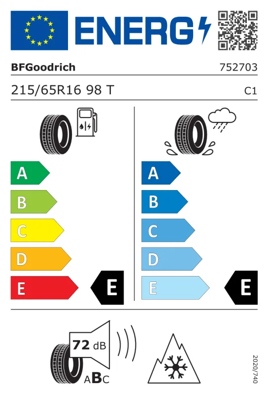 EU energiacímke - Bfgoodrich 215/65R16 98T TRAIL TERRAIN T/A 98T