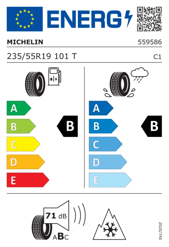 EU energiacímke - Michelin 235/55R 19 101T TL Cr.Climate-2 SUV