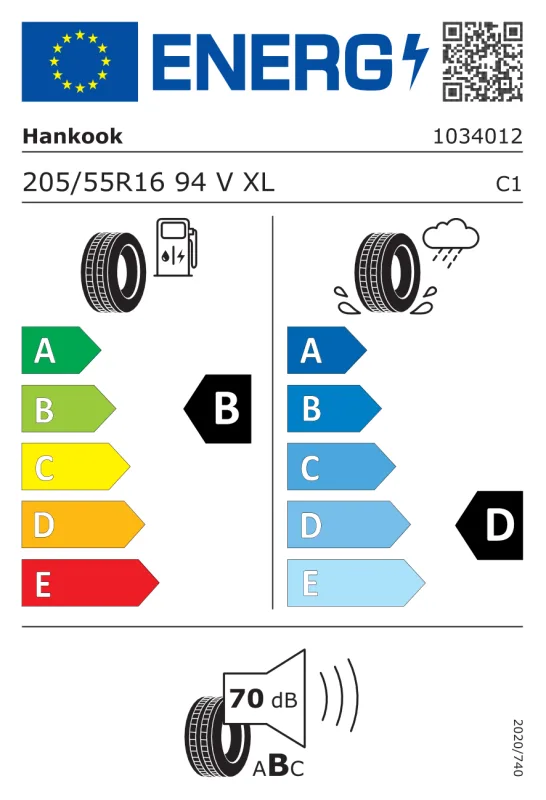 EU energiacímke - Hankook 205/55 R16 iON ST AS IH61 [94] V XL elect 94V