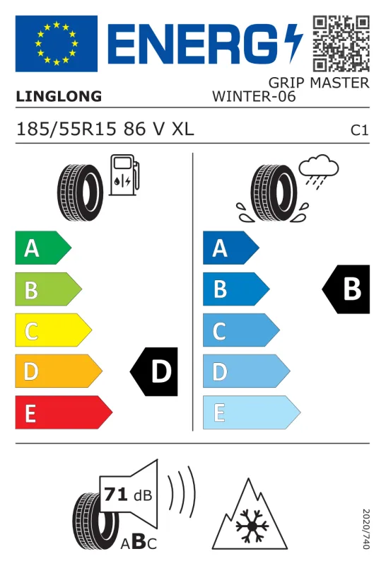 EU energiacímke - Linglong 185/55 R15 SPORT MASTER WINTER [86] V XL 86V