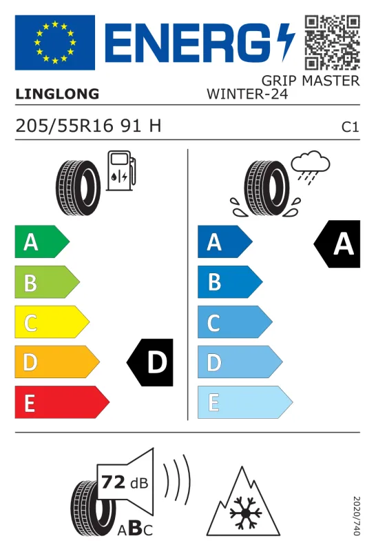 EU energiacímke - Linglong 205/55 R16 SPORT MASTER WINTER [91] H 91H