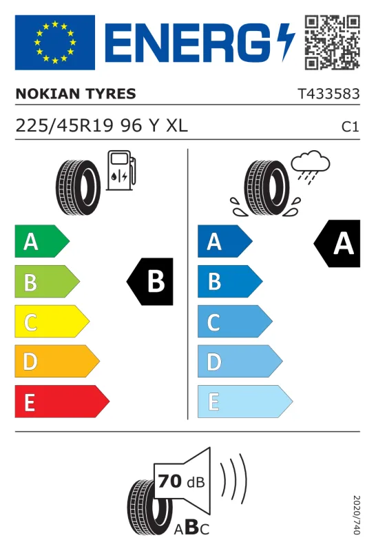 EU energiacímke - Nokian 225/45R19 96Y POWERPROOF 2 96Y