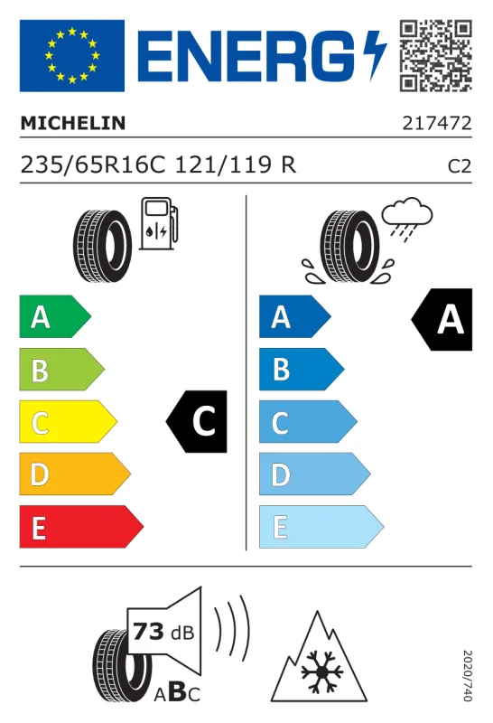 EU energiacímke - Michelin 235/65R 16C 121R TL Agilis Crossclimate