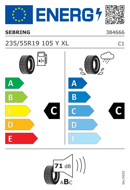 EU energiacímke - Sebring 235/55R19 105Y FORMULA 4X4 ROAD+ (701) 105Y