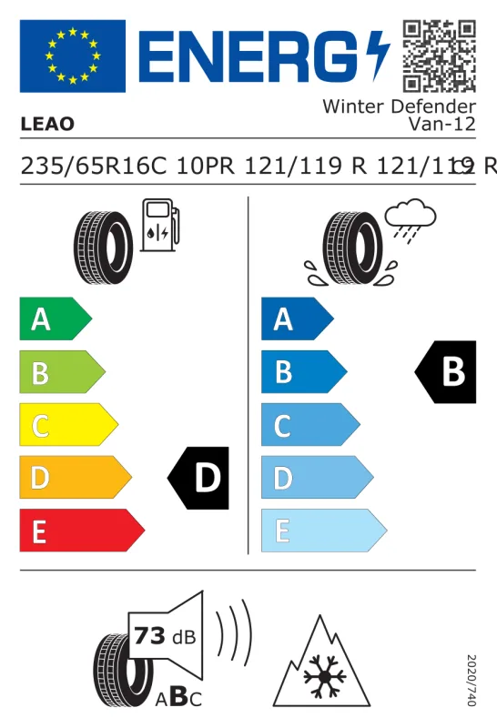 EU energiacímke - LEAO 235/65 R16 121/119R WINTER DEFENDER VAN M+S 3PMSF C