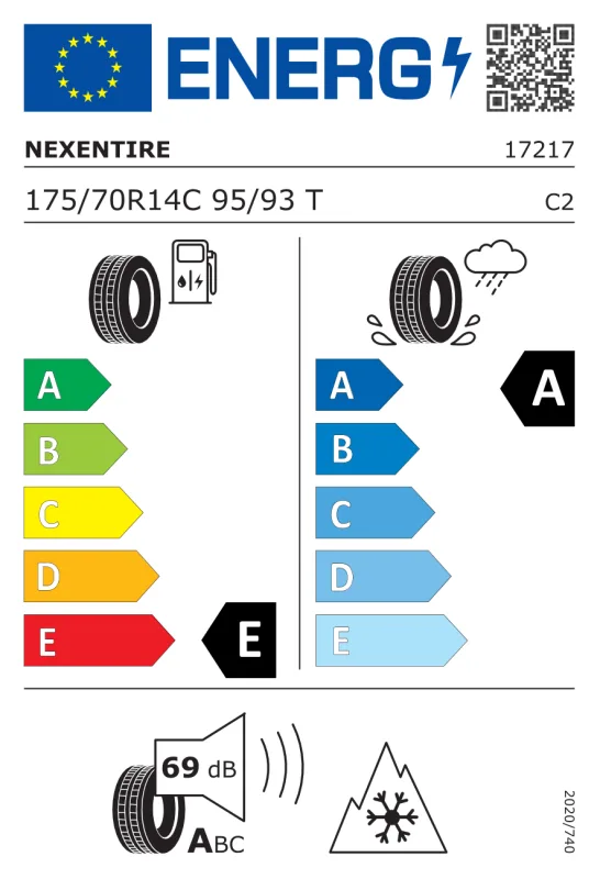 EU energiacímke - Nexen 175/70R 14C 95T TL Winguard WT1 M+S