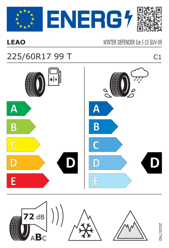 EU energiacímke - LEAO 225/60 R17 99T W D ICE I-15 SUV M+S 3PMSF