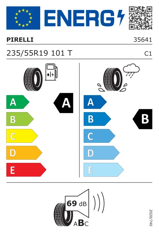 EU energiacímke - Pirelli 235/55R 19 101T TL Scorpion AO/+ FSL AUDI/VW-VERSION