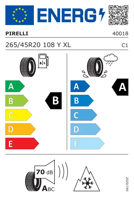 EU energiacímke - Pirelli 265/45R 20 108Y Scor.All Sea.SF-2 XL FSL EXTRA LOAD