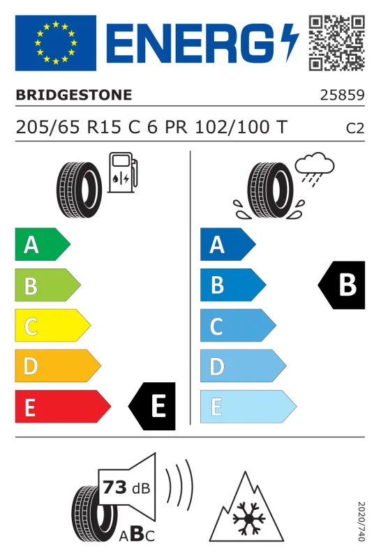 EU energiacímke - BRIDGESTONE 205/65 R15 102T BLIZZAK LM32C M+S 3PMSF C