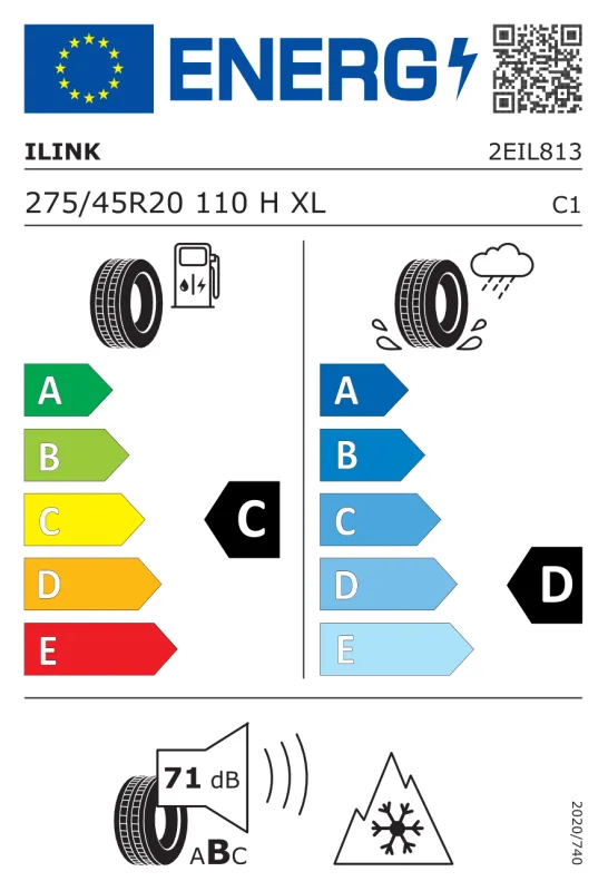 EU energiacímke - Ilink 275/45 R20 SNOWGRIPPER II [110] H XL FR 110H